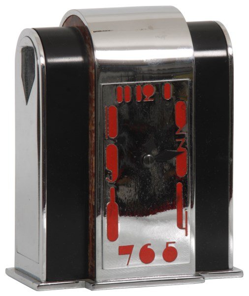 Marble & Nickel Plated Deco Desk Clock (1 of 9)