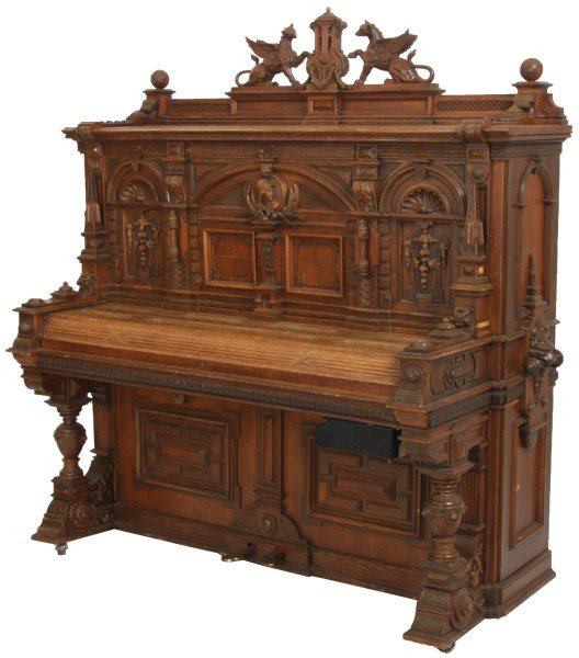 Figural Carved Oak Player Piano (1 of 10)