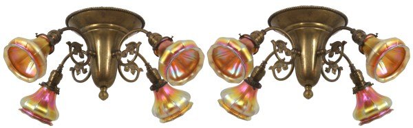 Pr. Steuben 4 Light Ceiling Fixtures (1 of 10)