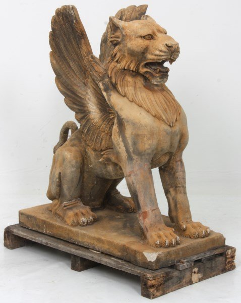 Lg. Figural Winged Griffin Sculpture (1 of 10)