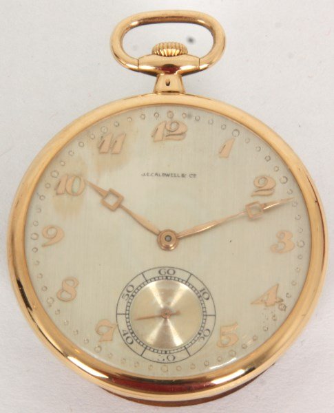 18K J.E. Caldwell Deco Pocket Watch (1 of 8)