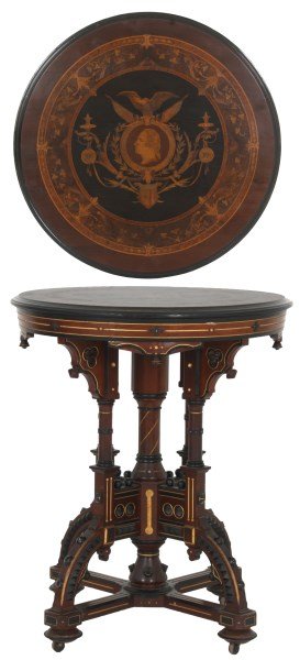 Exceptional Centennial Inlaid Top Center Table (1 of 10)