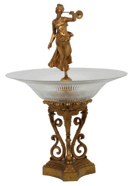 French Bronze & Cut Glass Center Bowl (1 of 10)