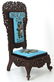 Pierced Carved Teak Hall Chair - 6