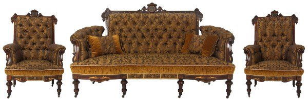 3 Pc. Attr: Pottier & Stymus Rosewood Parlor Set (1 of 10)