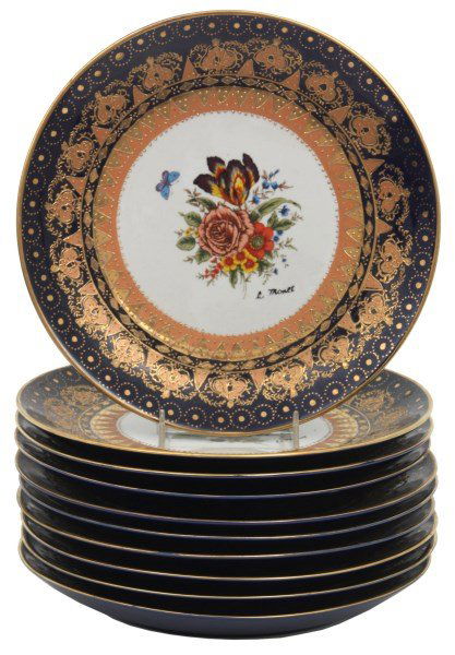 10 Attr: Louis-Philippe, Sevres Porcelain Plates (1 of 10)
