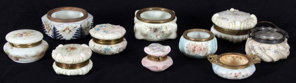 10 Pcs. Wavecrest Opal Glass Boxes (1 of 10)