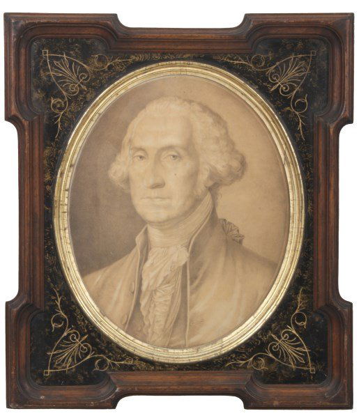 George Washington Pencil Drawing on Paper: George Washington Pencil Drawing on Paper. A reverse image of the famous Gilbert Stuart portrait of George Washington as found on the 1 dollar bill, a beautiful large depiction drawn in pencil with so