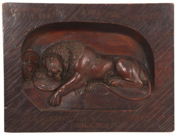 Carved Walnut Panel With Lion (1 of 6)