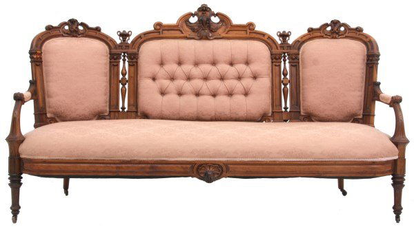 Victorian Carved Rosewood Triple Back Sofa (1 of 10)