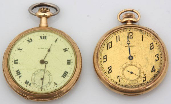2 Open Face 14K Gold American Pocket Watches (1 of 4)