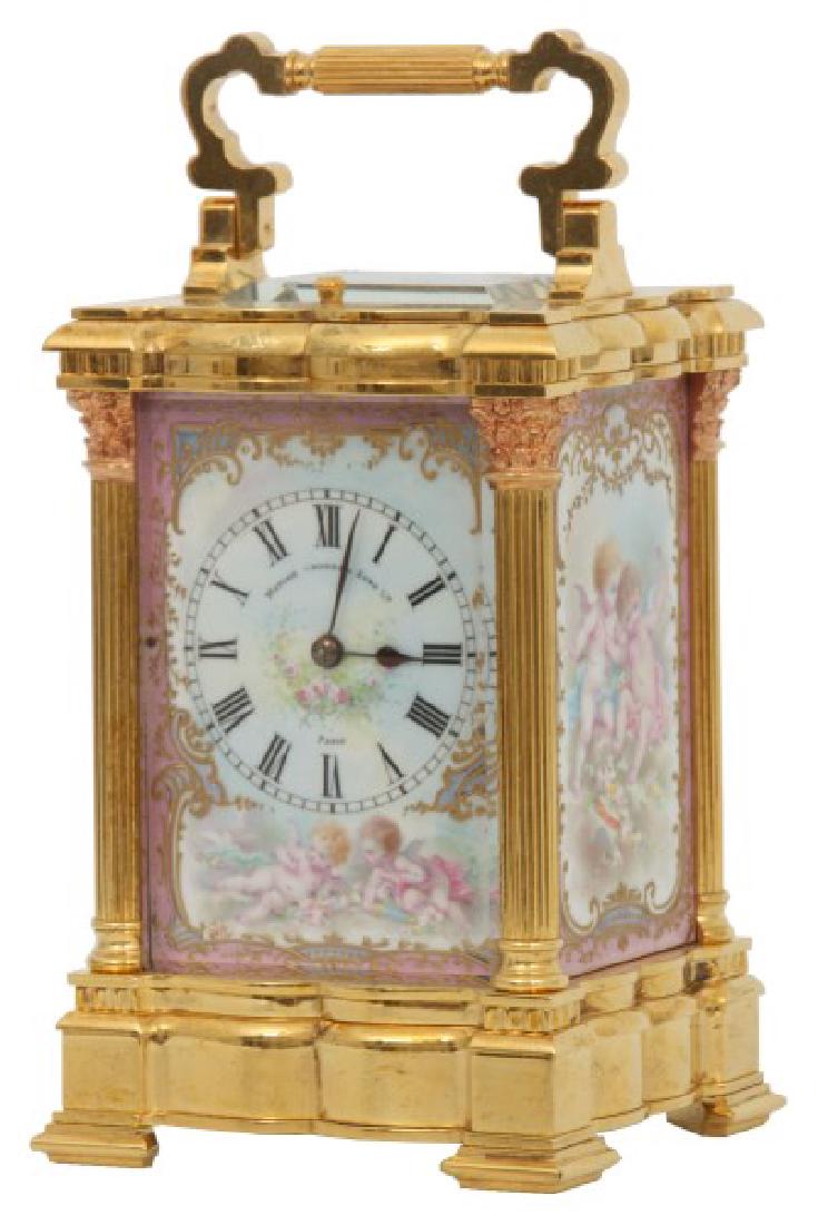 French Porcelain Panel Repeater Carriage Clock (1 of 10)