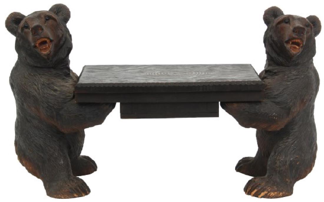 Black Forest Bear Carved Cigarette Box (1 of 9)