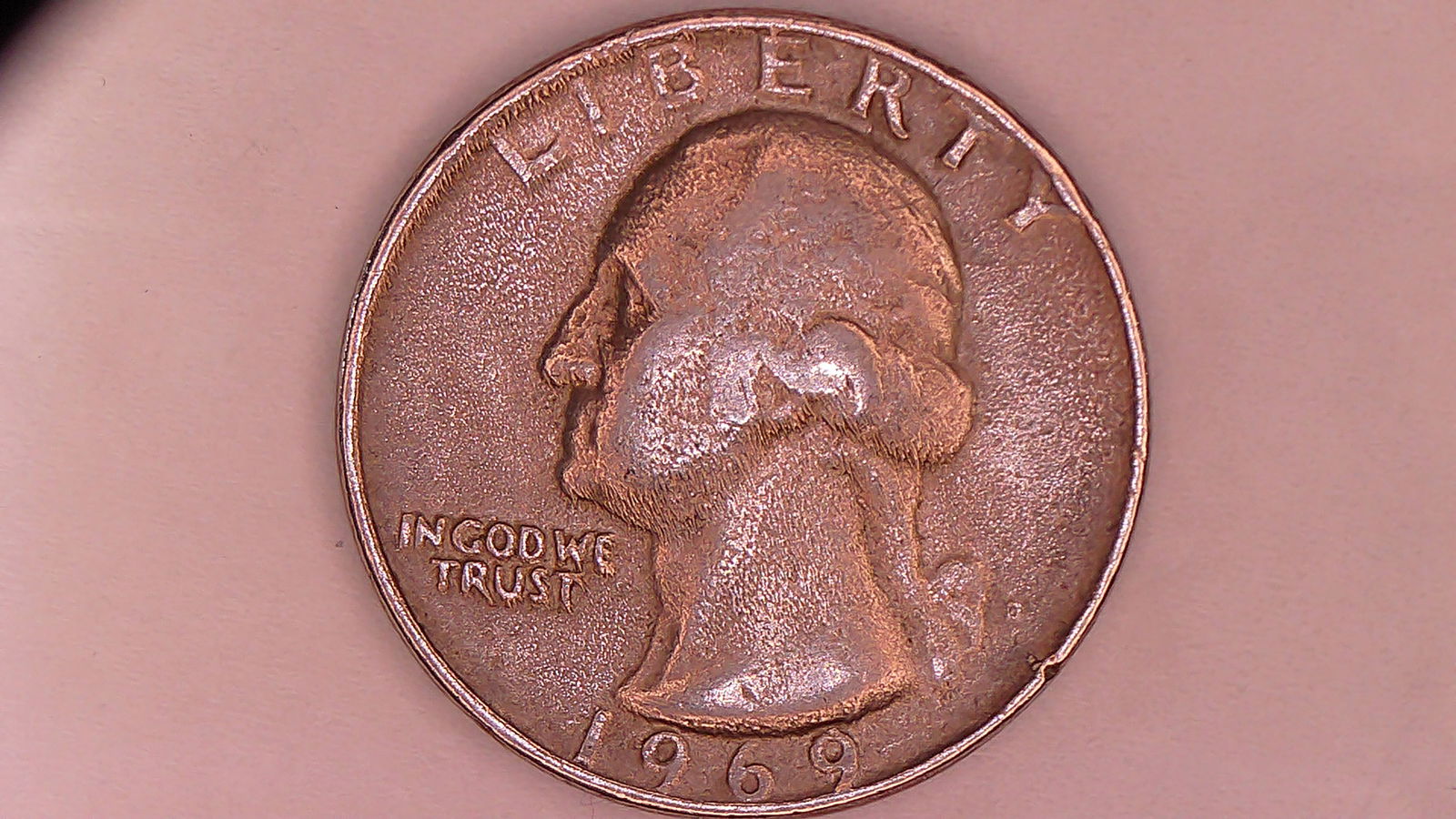 Ultra Rare 1969 D Washington Quarter, FULL SUNBURST Error Coin ! Original Bank Roll - 7