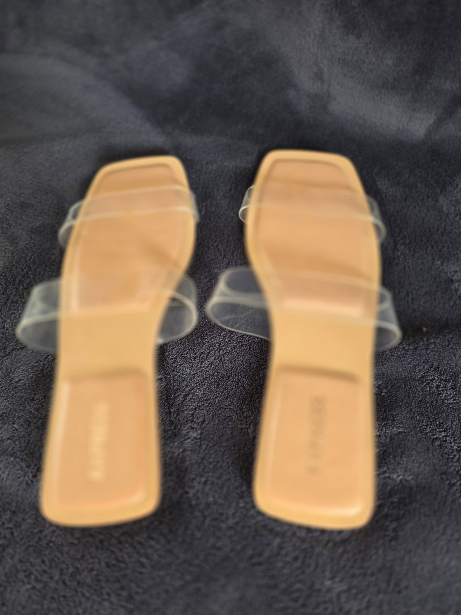 EXPRESS FLAT CLEAR DOUBLE STRAP SLIP ON SANDELS (1 of 2)