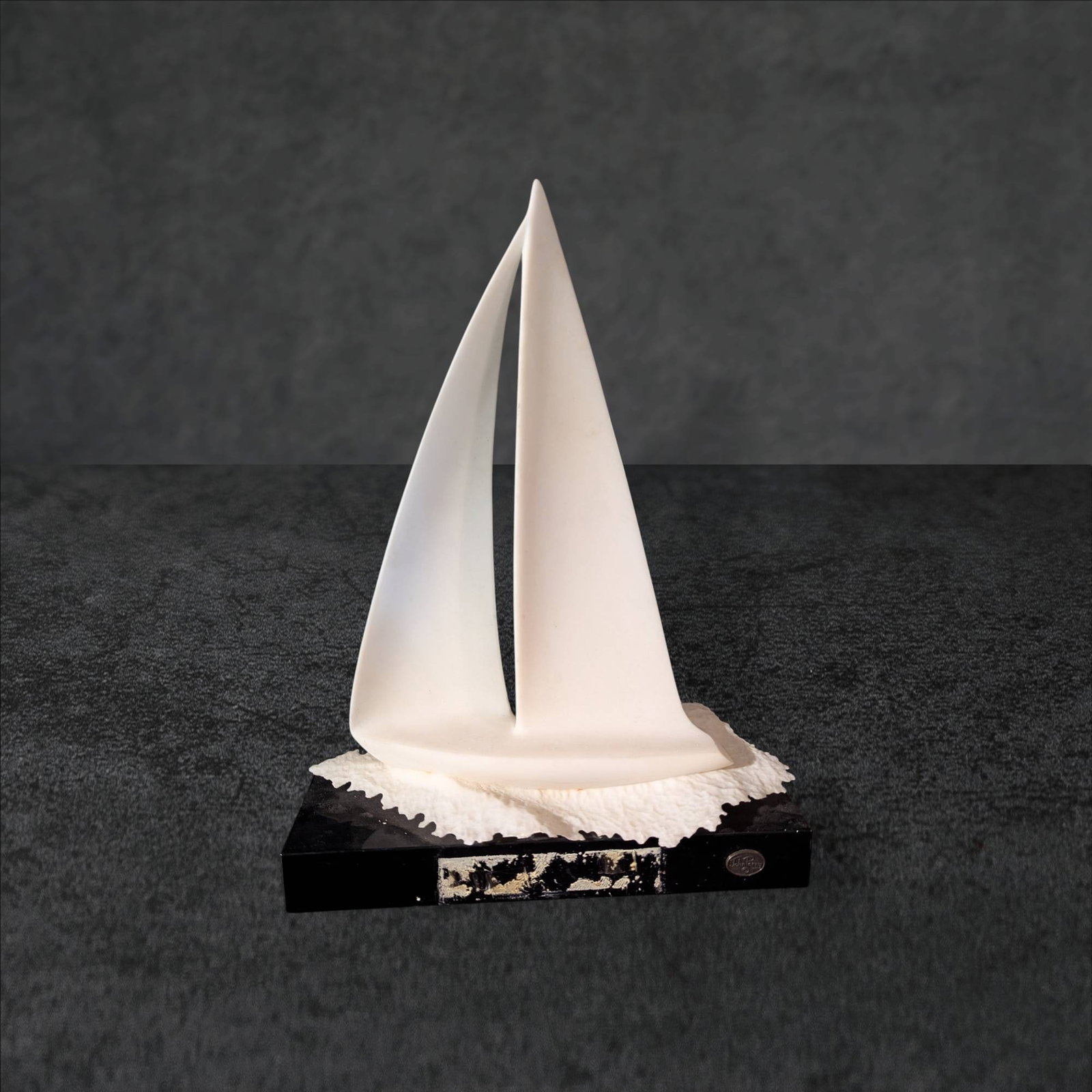 John Perry Resin Sailboat Sculpture on Eboniteâ„¢ Base, Alameda Yacht Club Trophy (1 of 5)