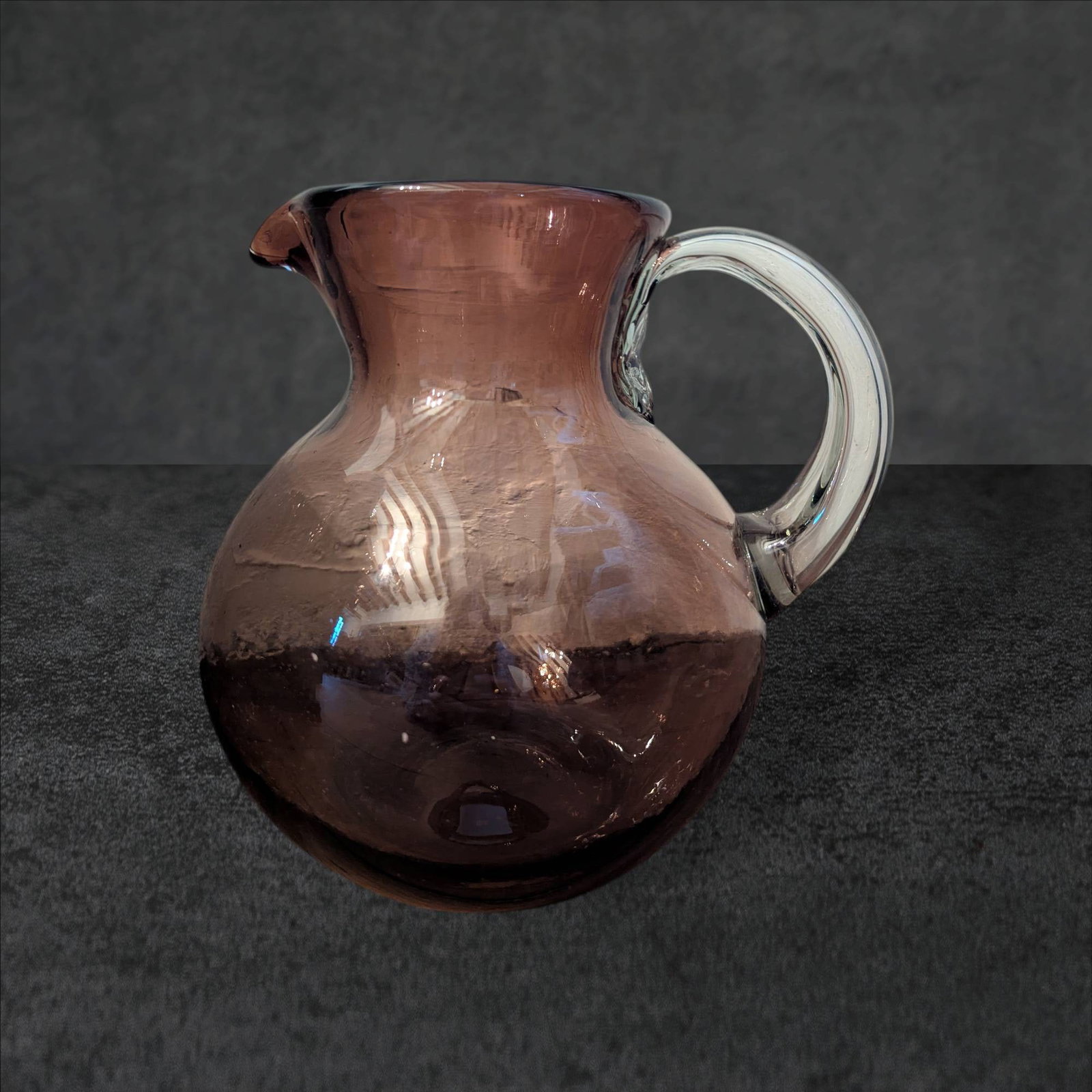Tanglone Purple Glass Pitcher with Clear Glass Handle (1 of 5)