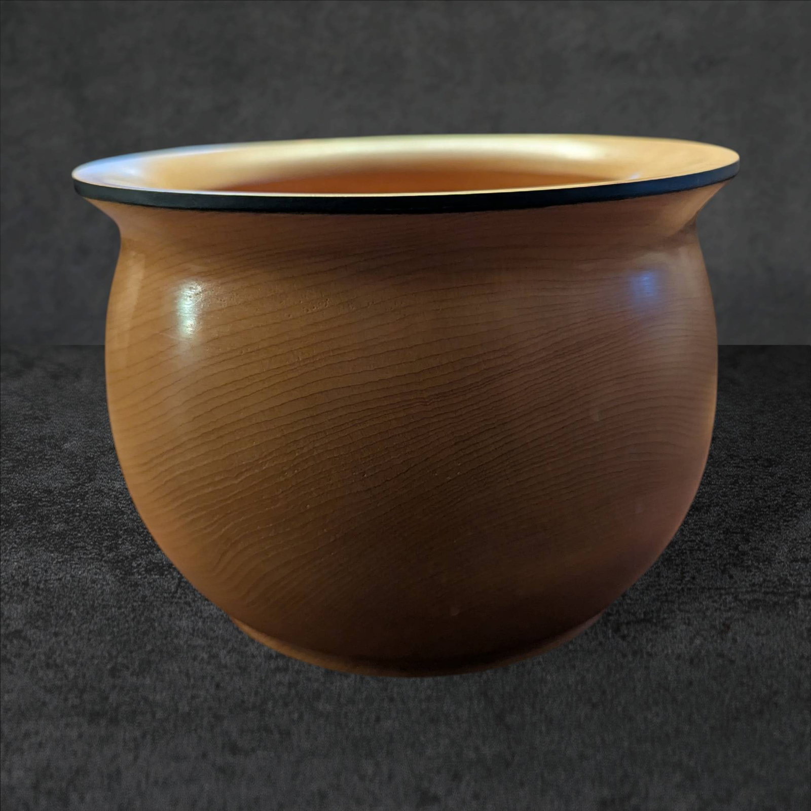 Softwood Bowl by John Warnock, Ketchikan, Alaska, with Quarter Inlaid (1 of 5)
