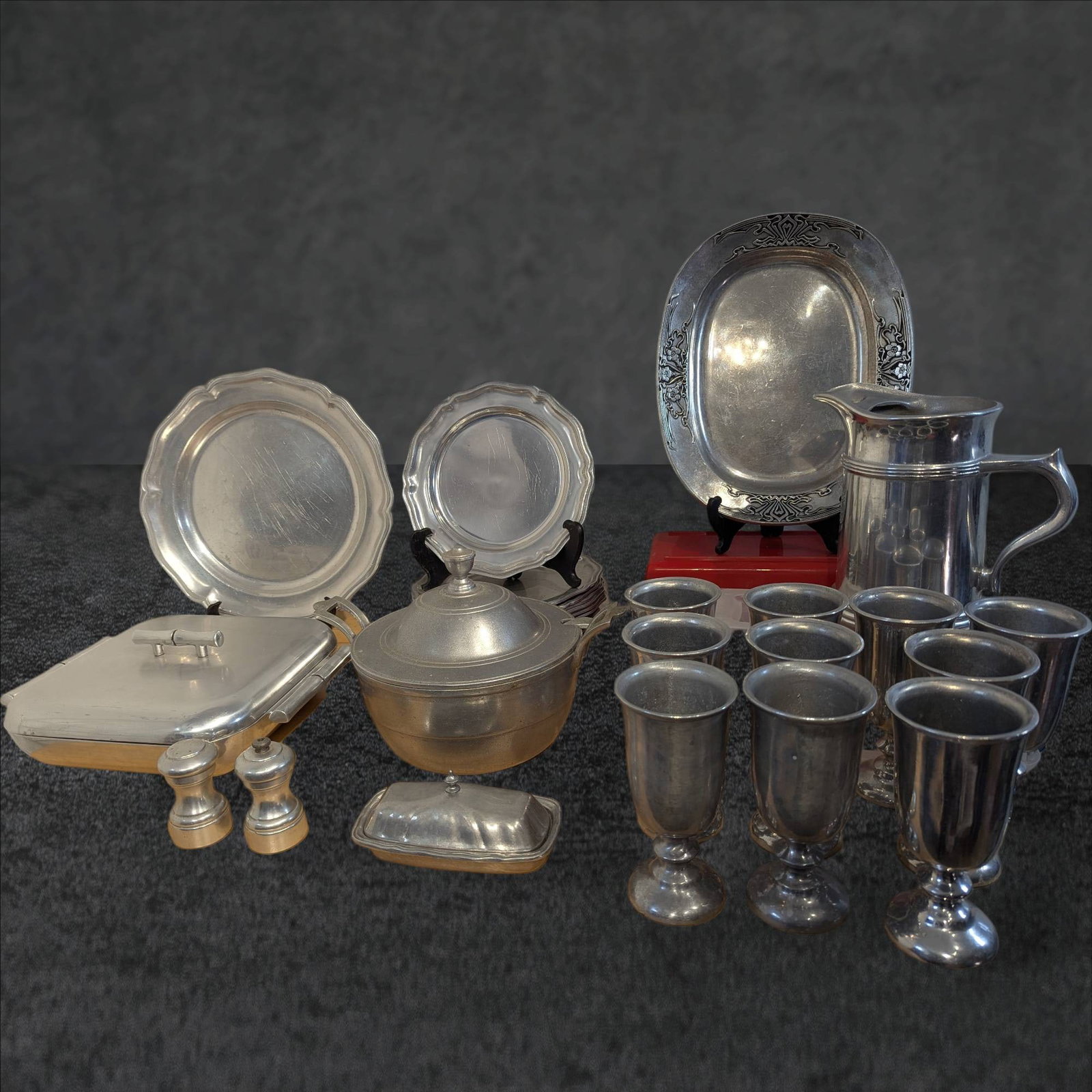 Wilton Armetale Collection Featuring Charger Plates, Pitcher, Goblets, and Accessories (1 of 5)