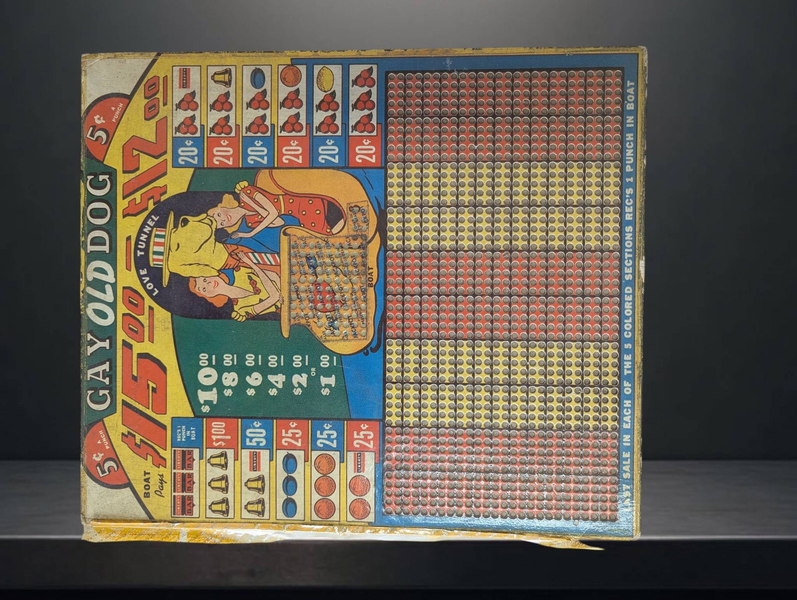 Gay Old Dog 5-Cent Punch Board Game, 13 1/4 x 12 1/4 x 1 in (1 of 4)