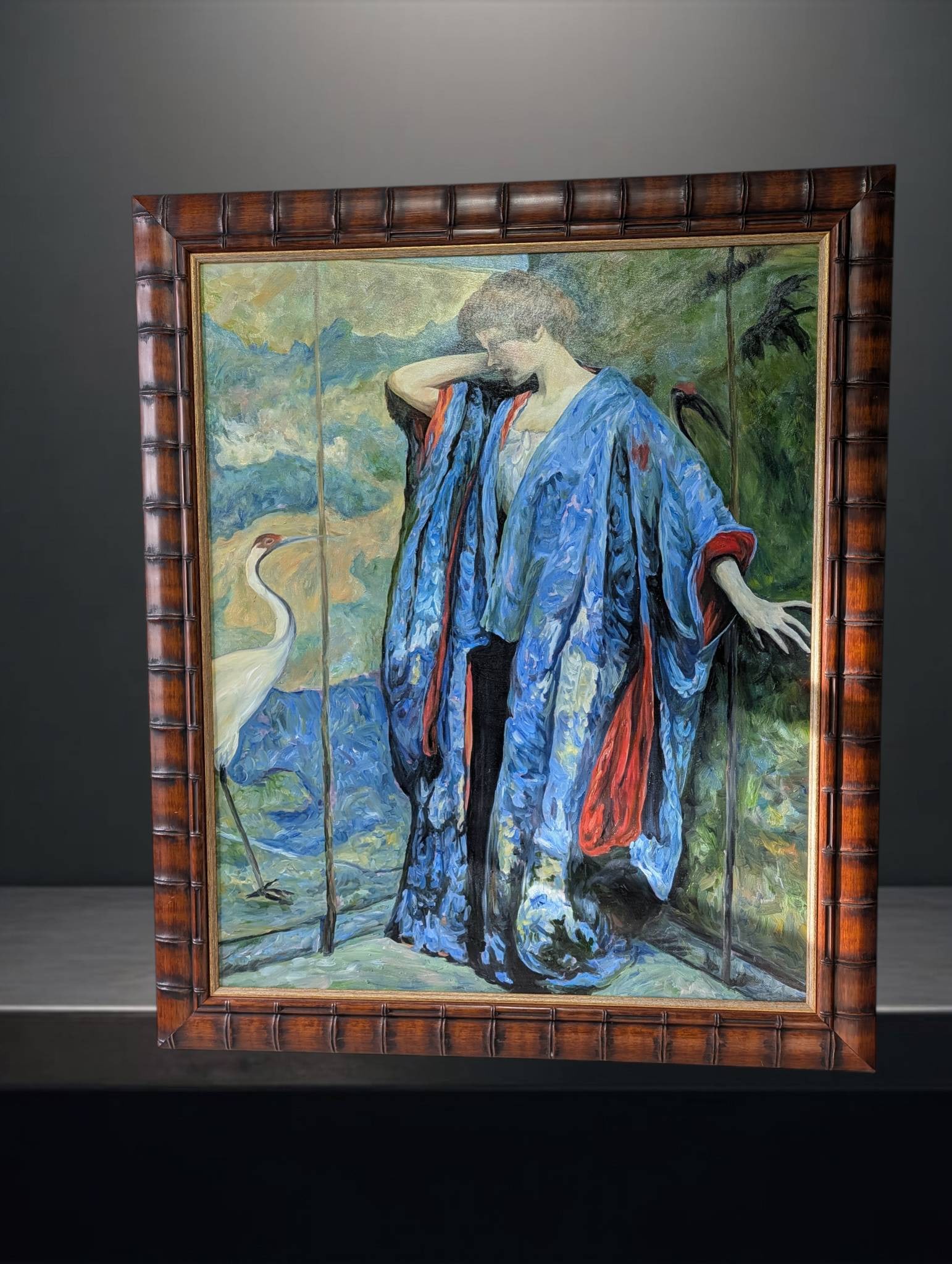Reproduction Oil on Canvas of â€˜Blue and Yellowâ€™ by Robert Lewis Reid in Decorative Frame (1 of 3)