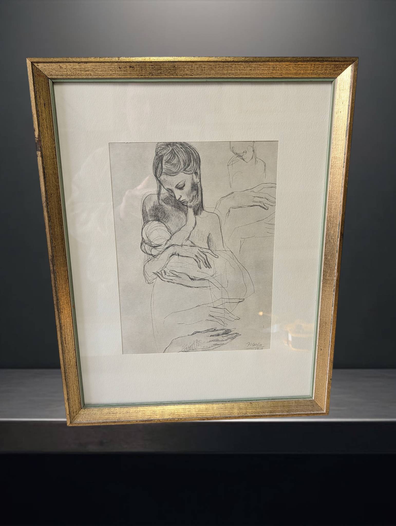 Framed Print, â€˜Mother and Child and Four Studies for a Right Handâ€™ by Picasso (1 of 5)