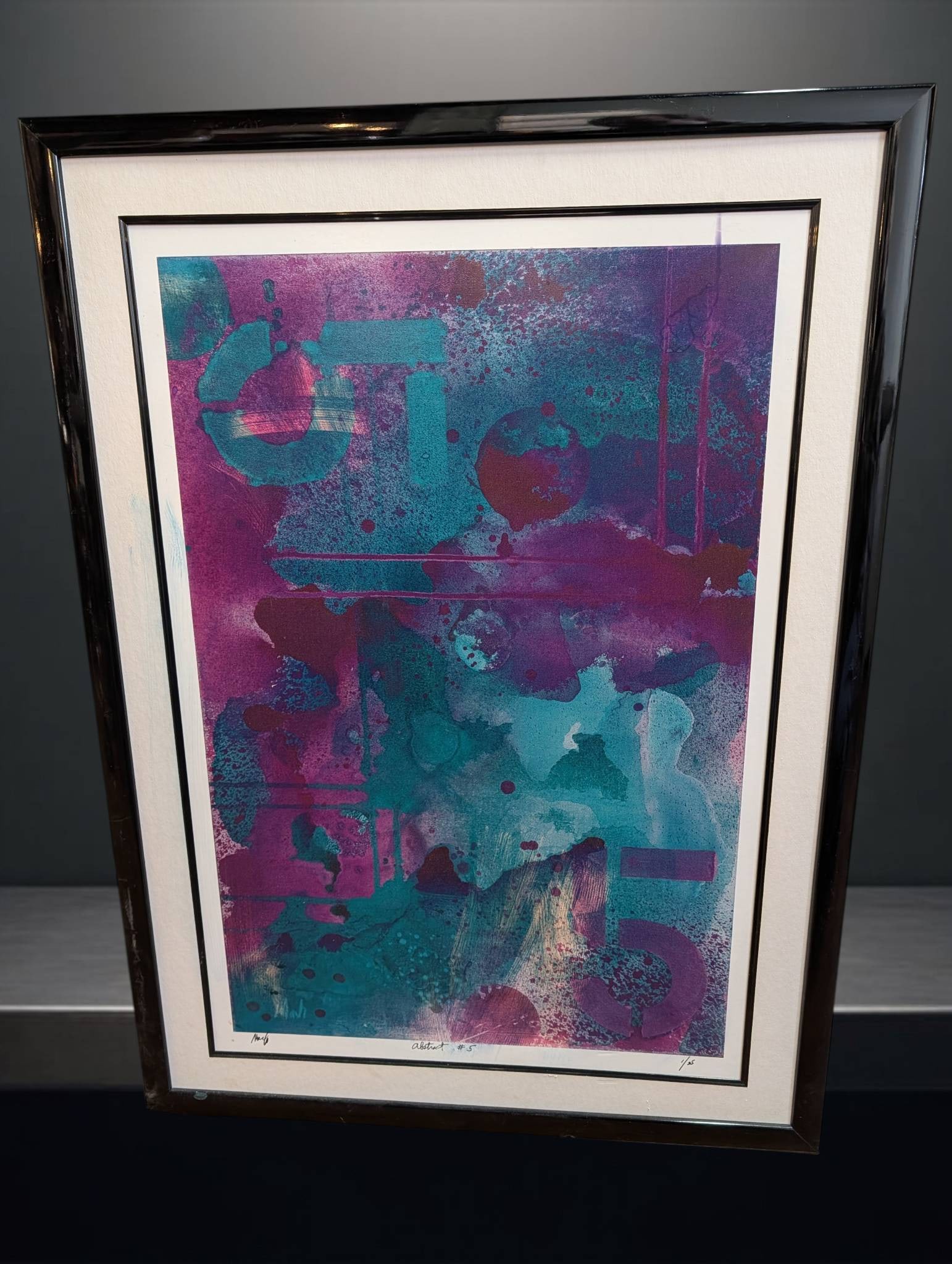 Signed Abstract Print, Edition 1/25, 30.5 x 22.5 Inches (1 of 3)