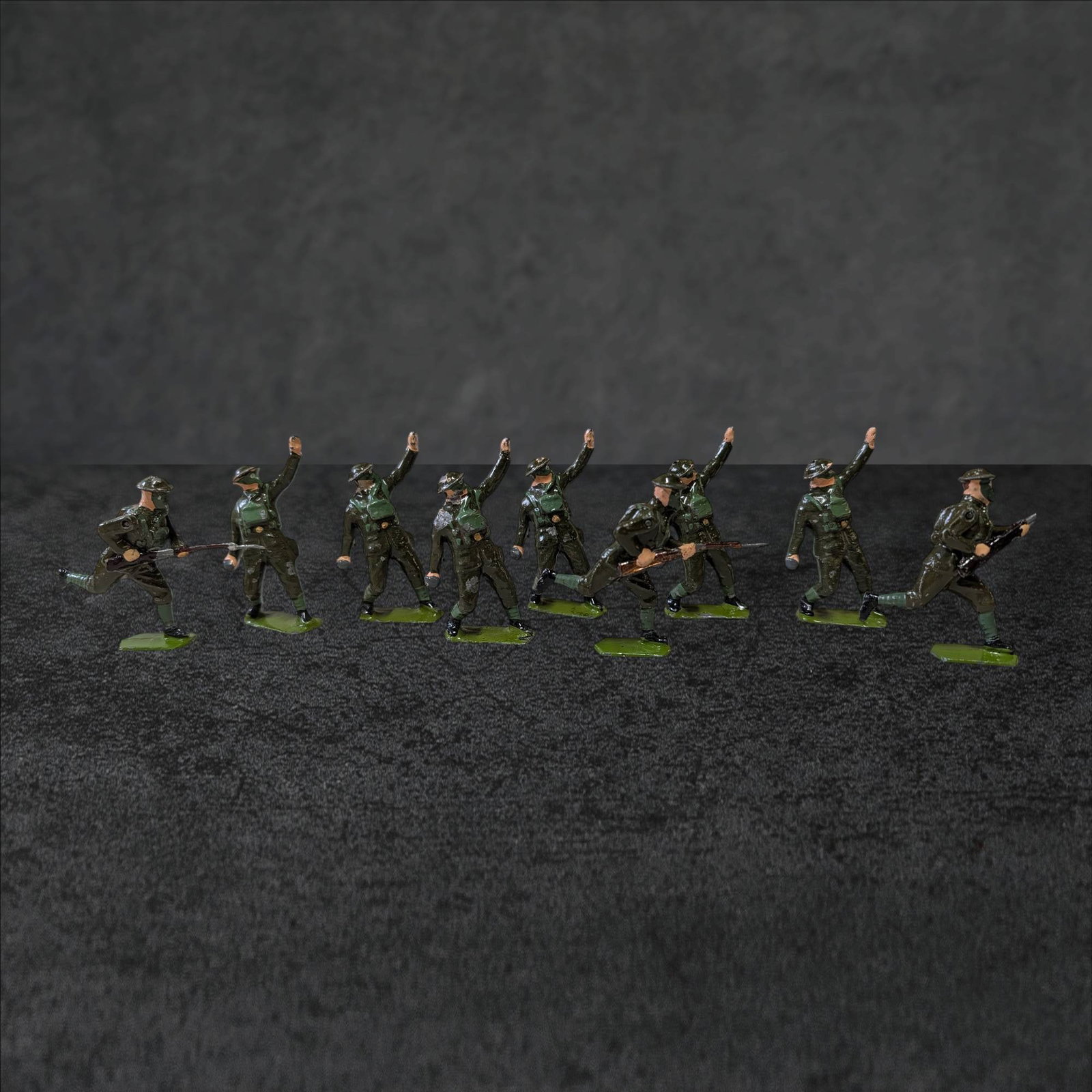 9 World War I Figures by Britains Ltd. with Some Articulating Limbs (1 of 5)