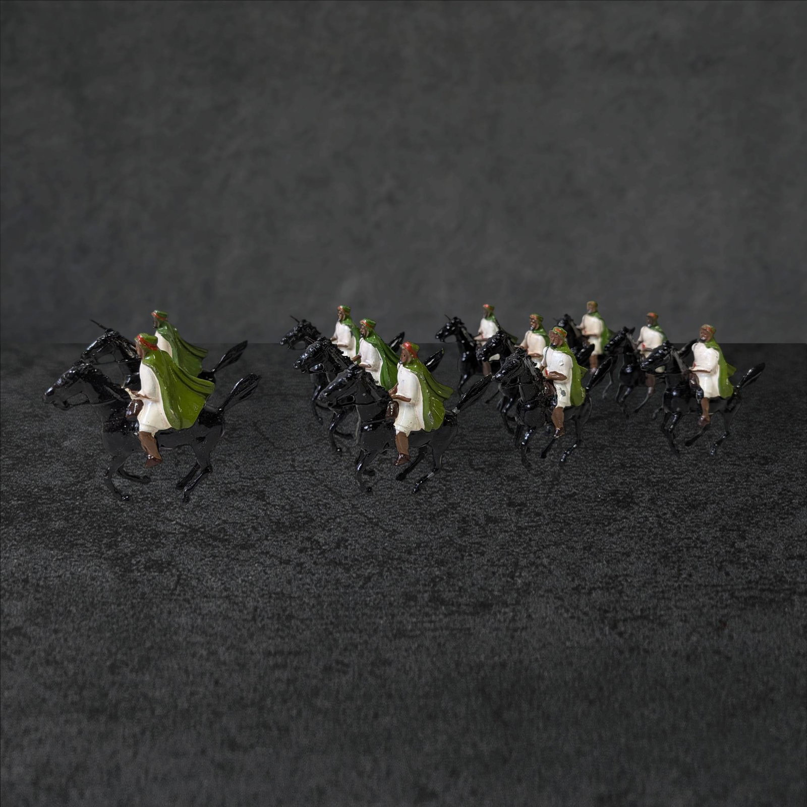 11 Hand-Painted Metal Arab Figures on Horseback, British Make (1 of 5)