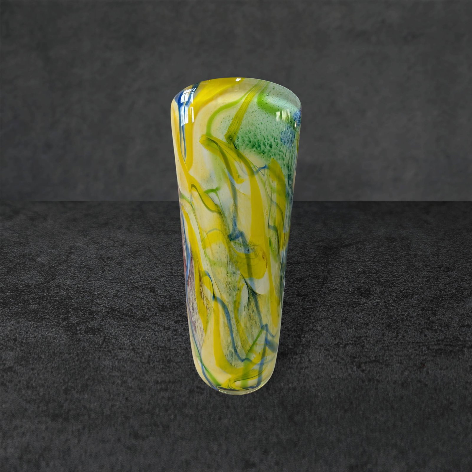 Modern Italian Venetian Murano Art Glass Vase With Multicolor Design (1 of 6)