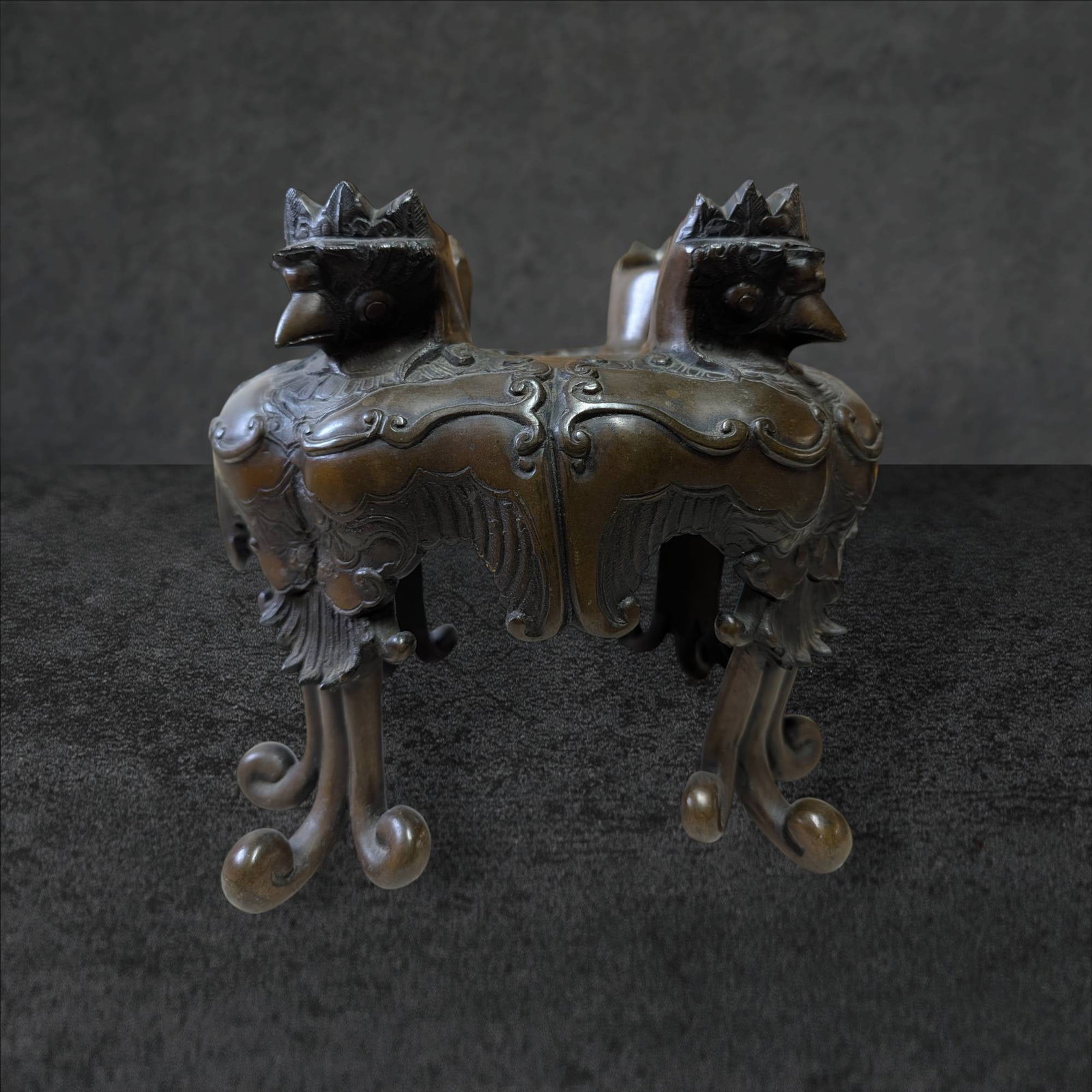 19th Century Bronze Stand with Crowned Bird Motif (1 of 5)