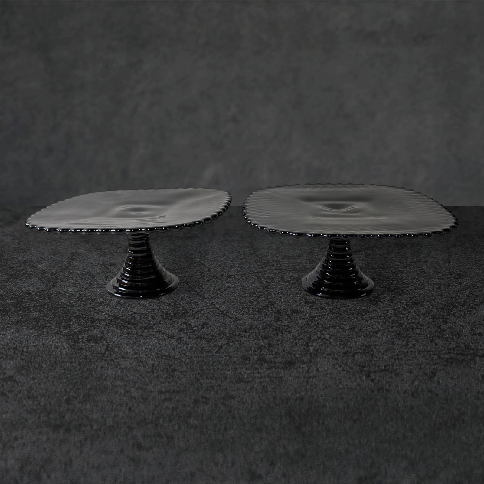 LE Smith Black Amethyst Pedestal Cake Stands with White Spatter, 7 1/4â€³ (1 of 5)