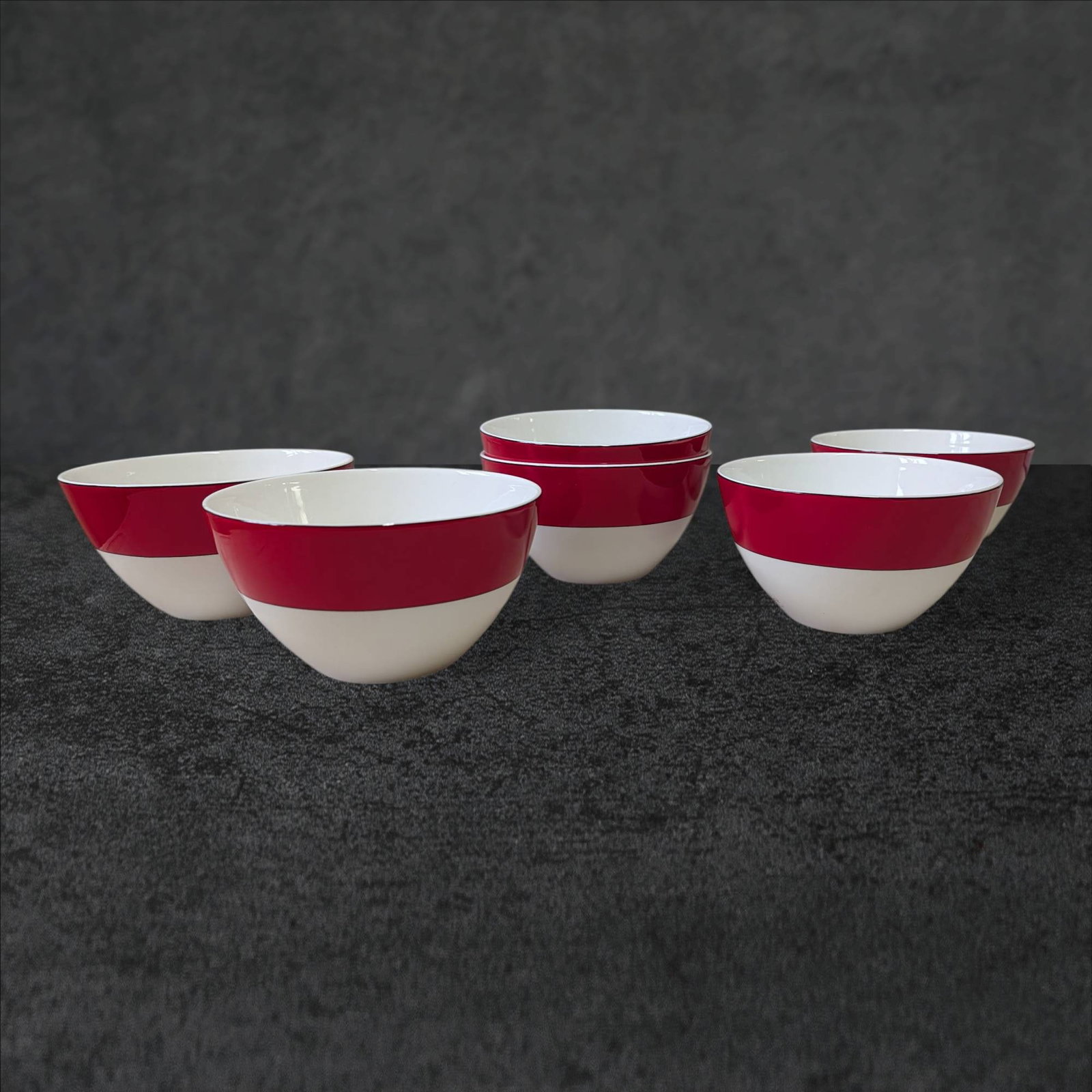 6 Kate Spade Lenox Rutherford Circle Red Bowls (1 of 7)