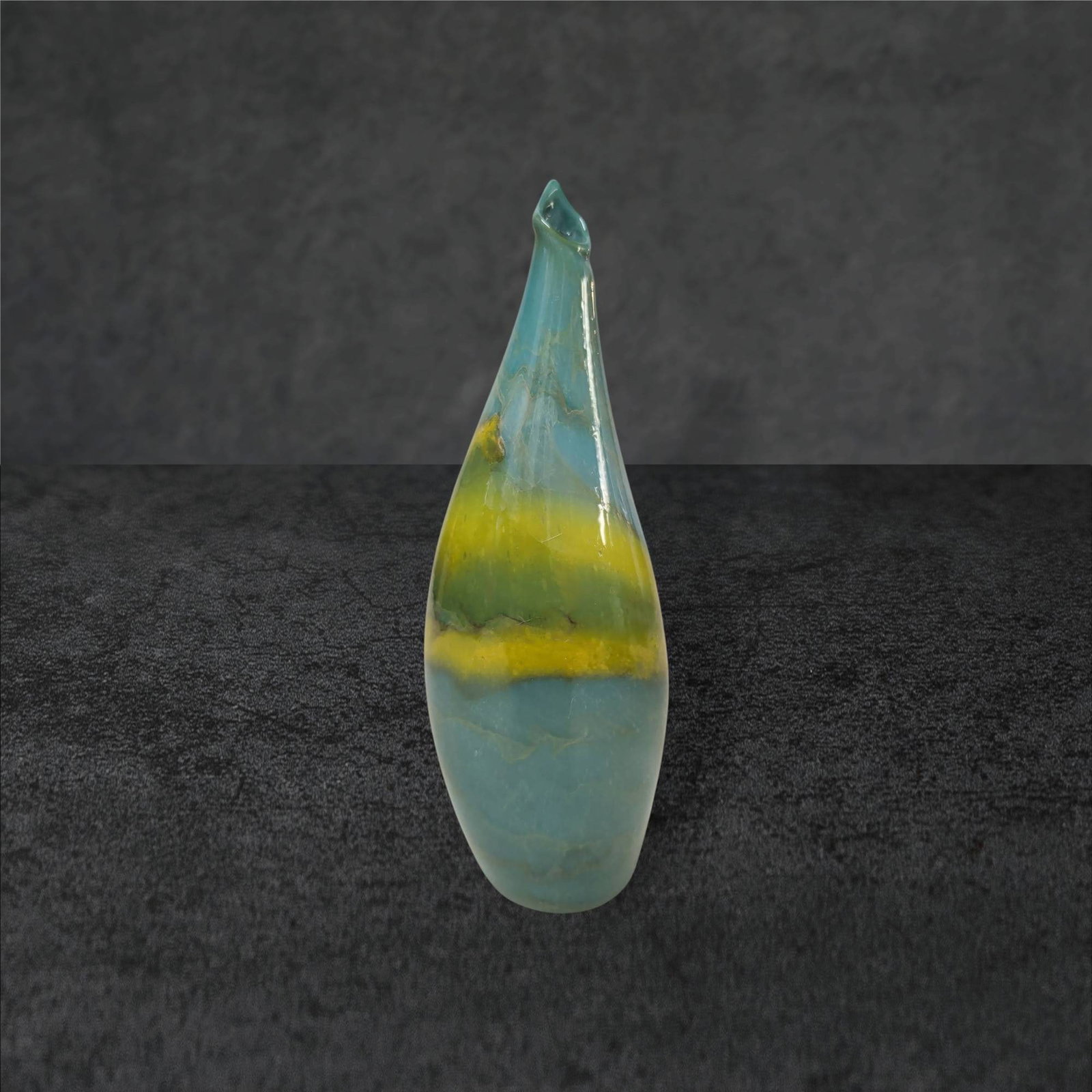Handblown Glass Vase with Curved Form, 7.25 Inches Tall (1 of 4)