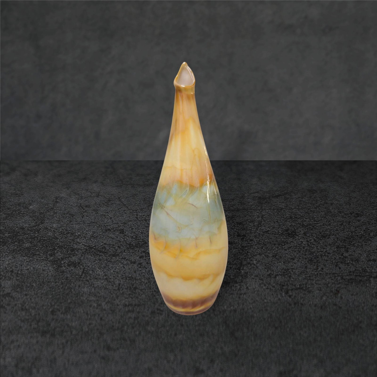 Hand-Blown Glass Vase with Multicolored Swirl Design (1 of 5)