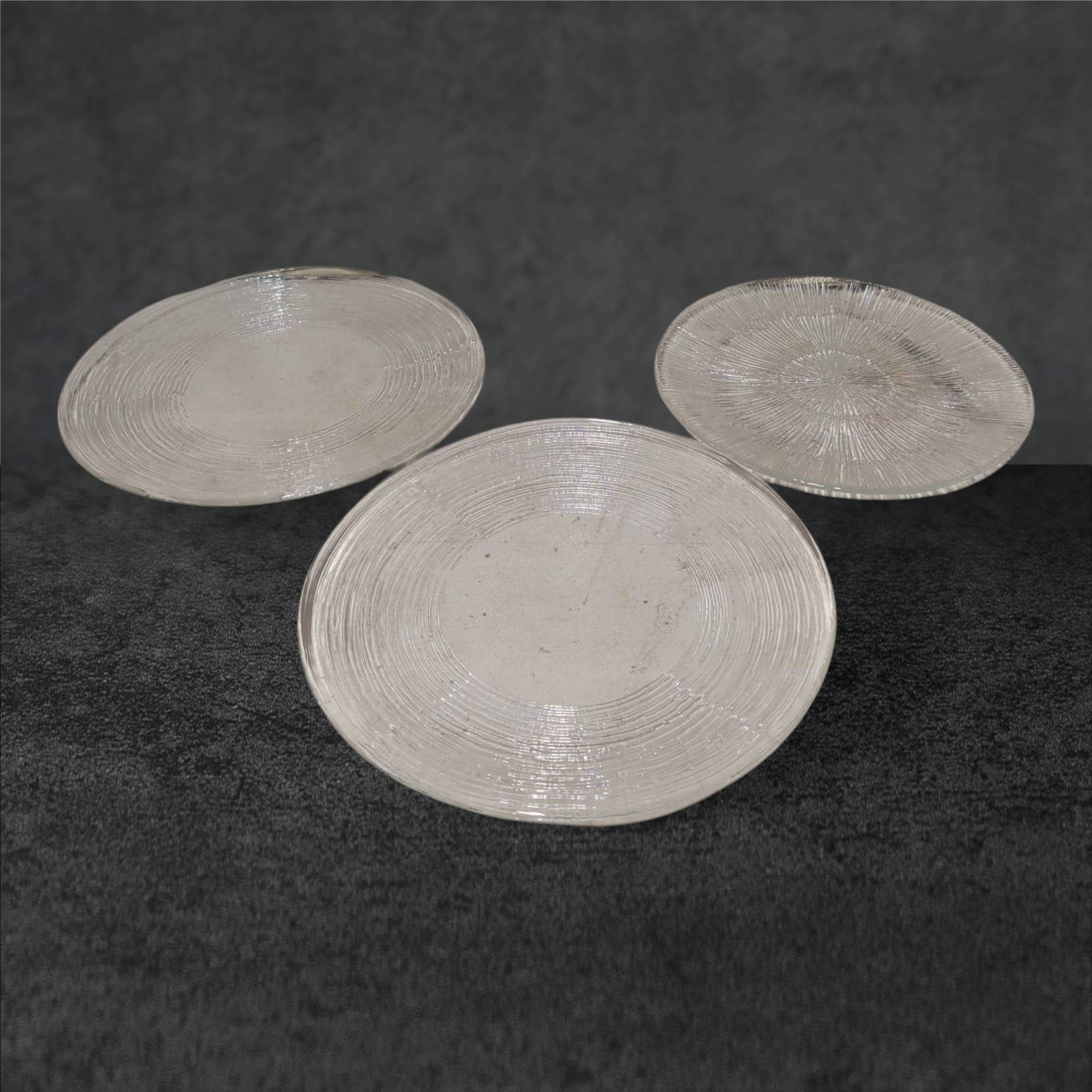 3 Dansk Textured Glass Platters, Largest 16 Inches in Diameter (1 of 4)