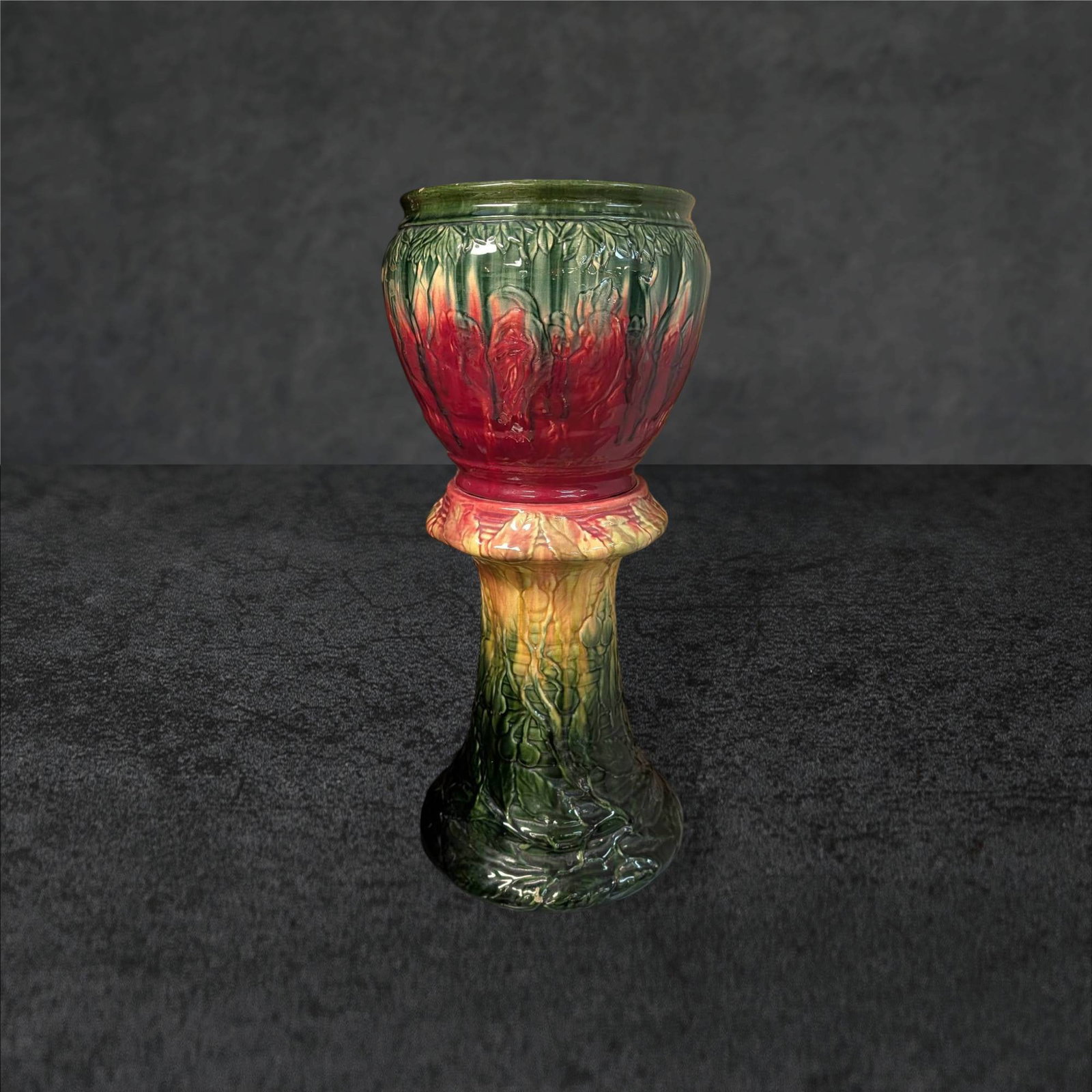 Roseville Pottery Glazed Ceramic Jardiniere with Pedestal Stand, Circa 1940 (1 of 7)