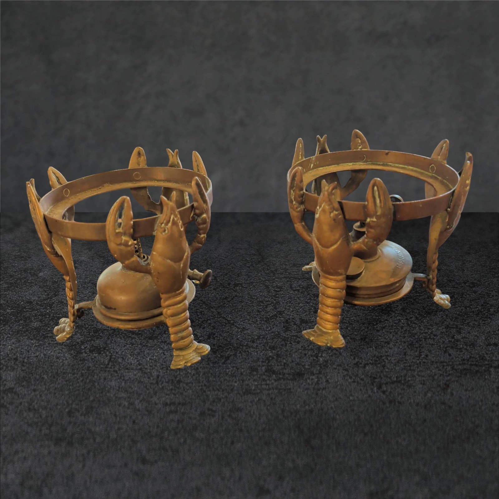 Joseph Heinrichs Copper and Bronze Lobster Pot Burner Bases, 6 in Tall, 6 in Diameter (1 of 4)