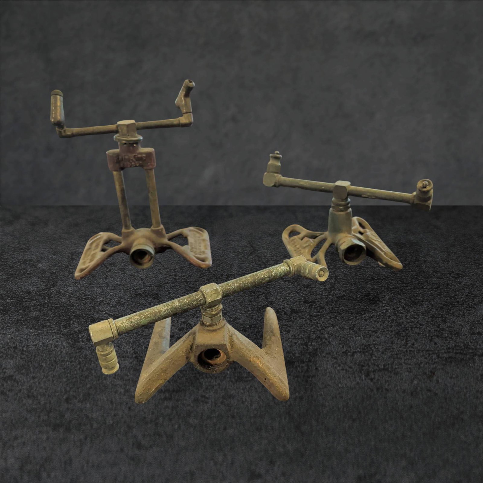 Three Vintage Brass Lawn Sprinklers, Various Makers (1 of 5)