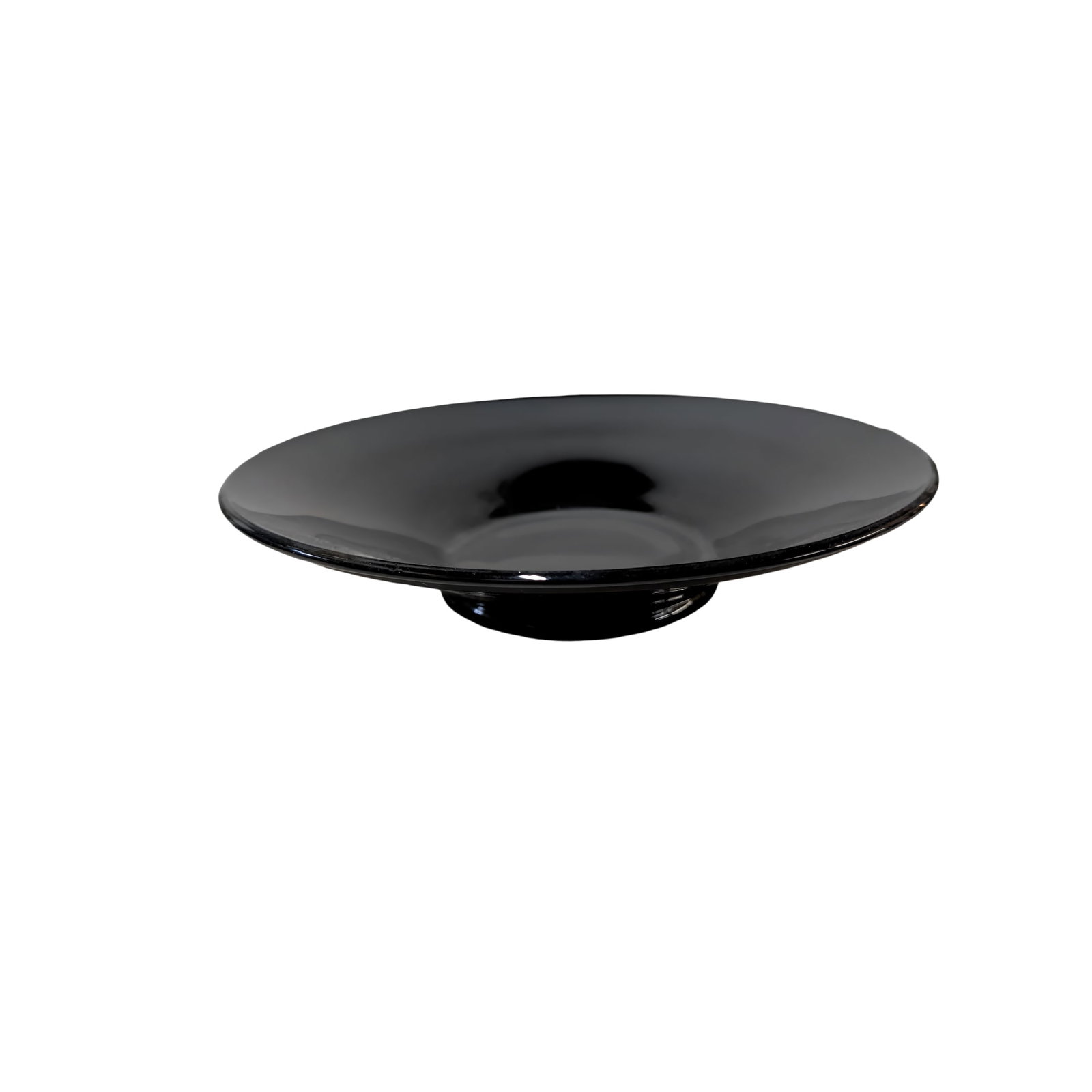 Black Amethyst Glass Bowl, 10-Inch Diameter (1 of 2)