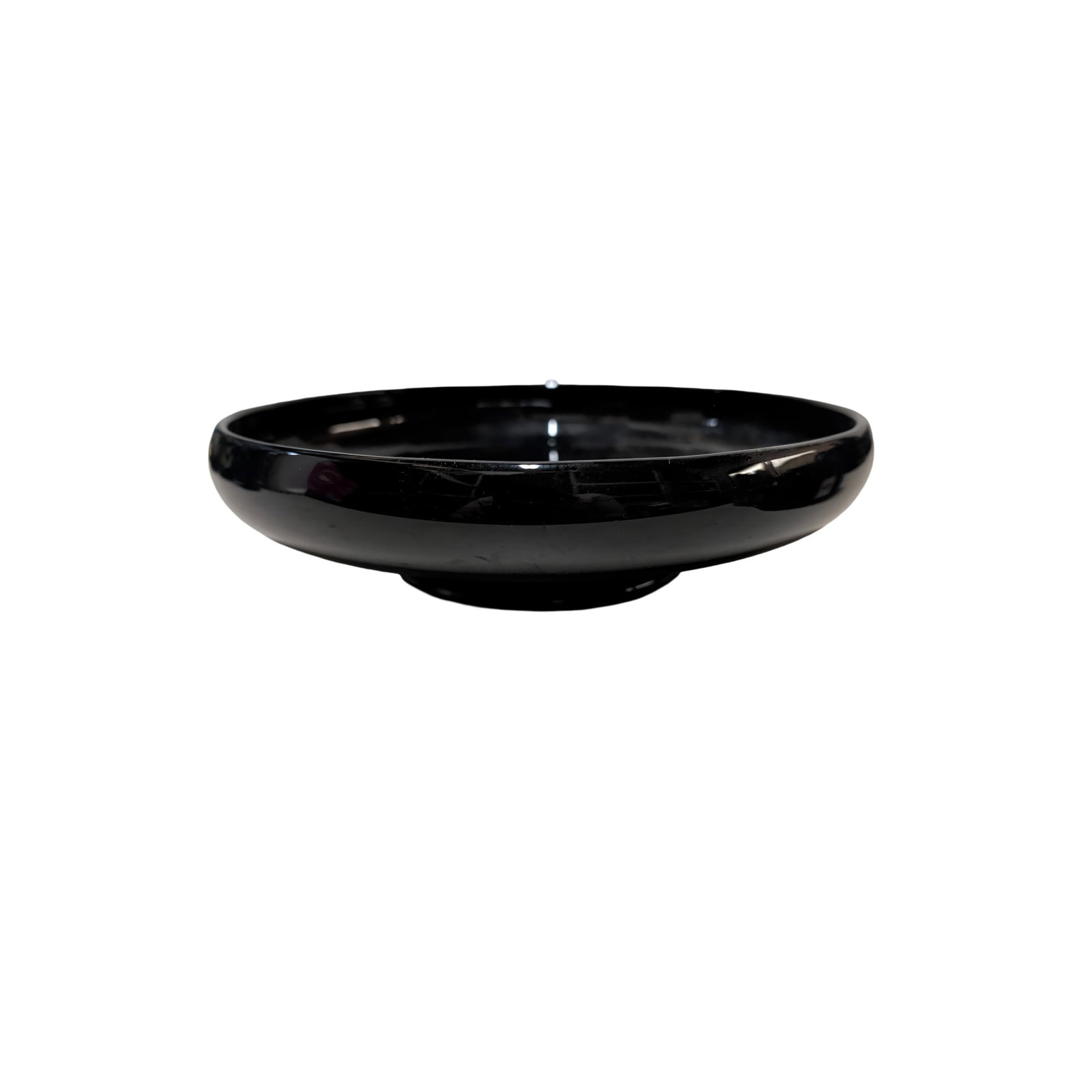 1920s-1930s Black Amethyst Glass Centerpiece Bowl, 8 1/4 in. Diameter (1 of 3)