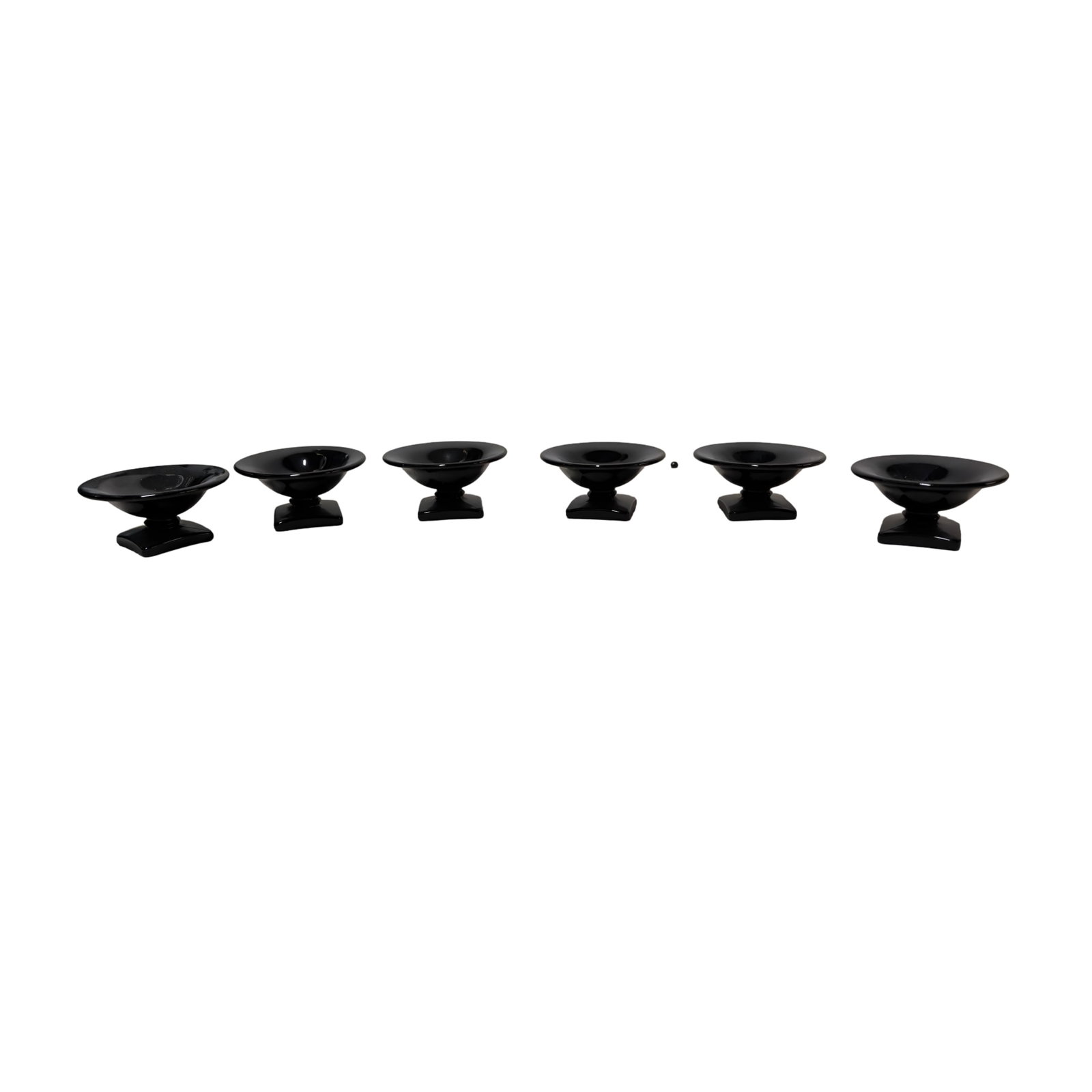 L. E. Smith Black amethyst Glass Sherbet Dishes, Set of 6 (1 of 2)