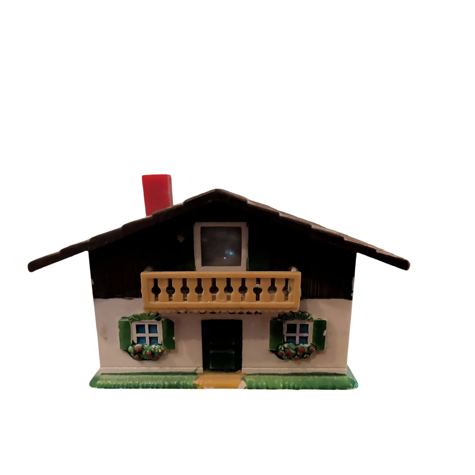 German Lithophane Cottage Scene Viewer, Marked Gebrüder Bing (1 of 4)