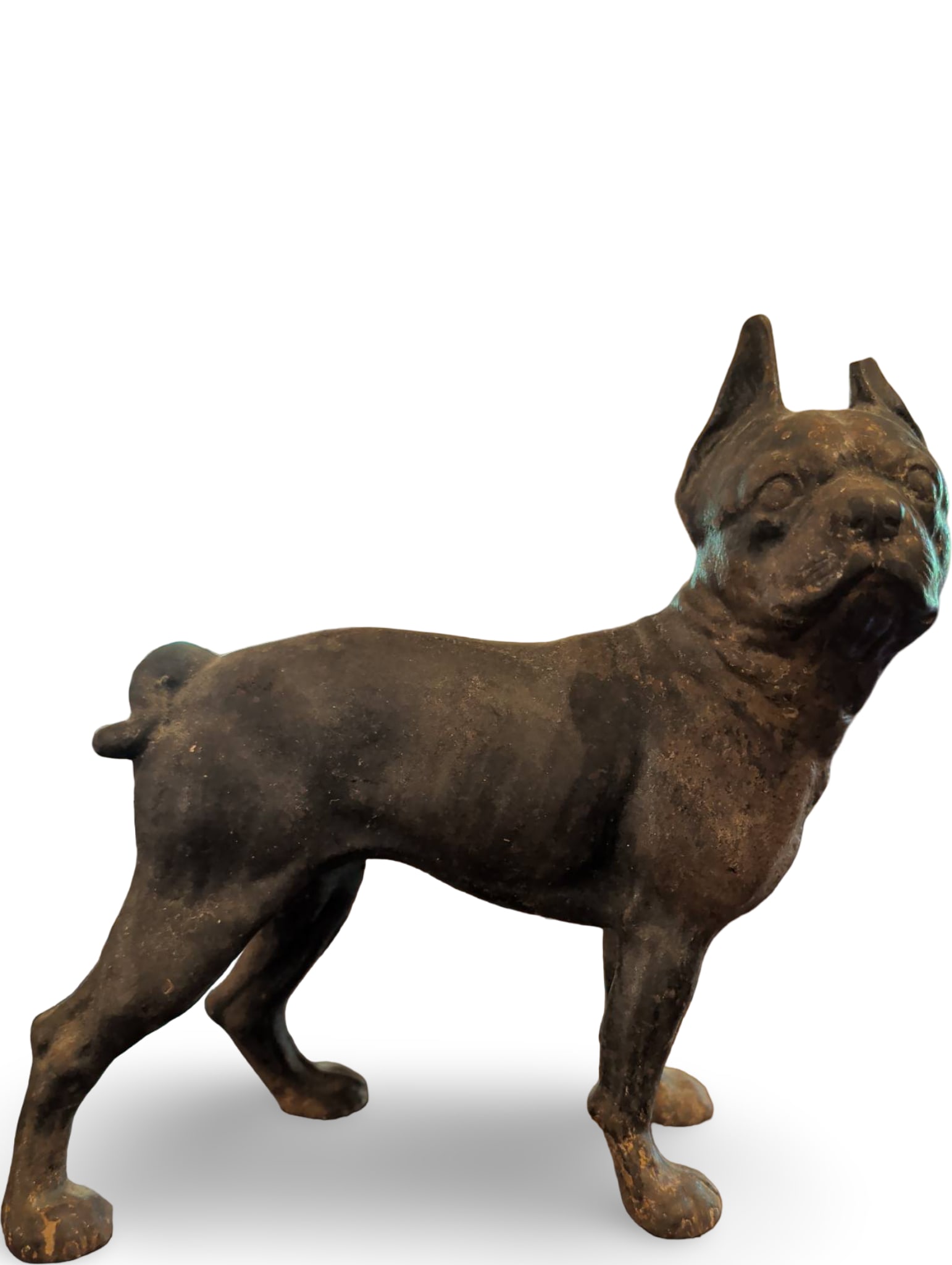Cast Iron Dog-Shaped Door Stop with Clipped Ear, 9 x 10 Inches (1 of 3)