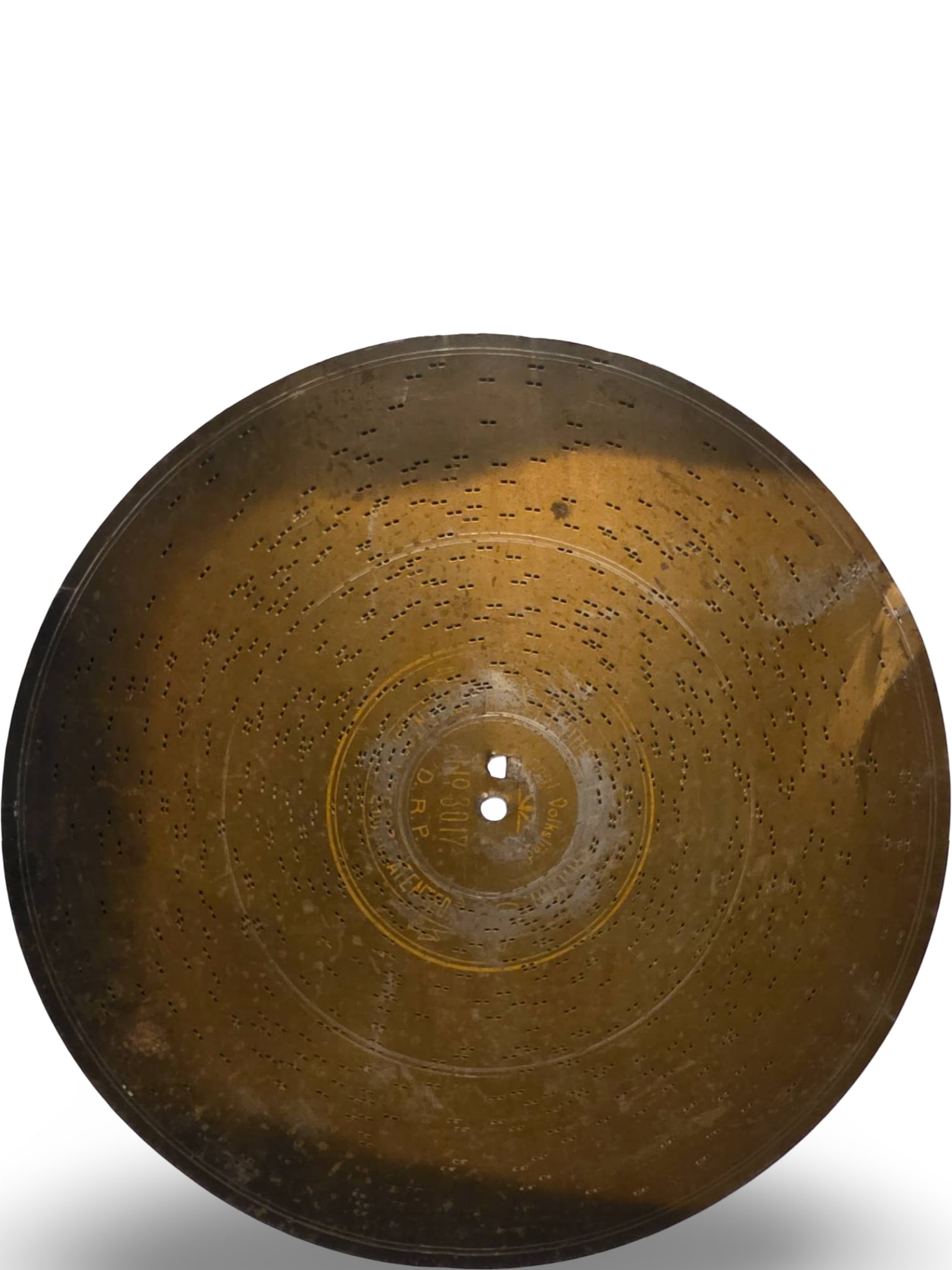 Volkslied D.R.P. Perforated Metal Music Disc (1 of 3)