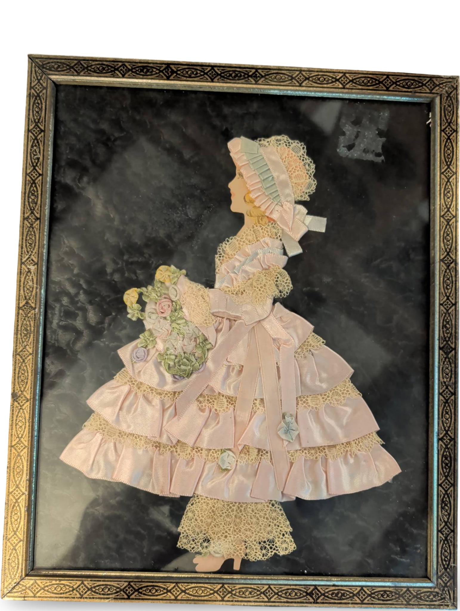 Victorian Ribbon Silhouette Artwork in Gold-Tone Frame, 11 1/4 in x 9 in (1 of 3)