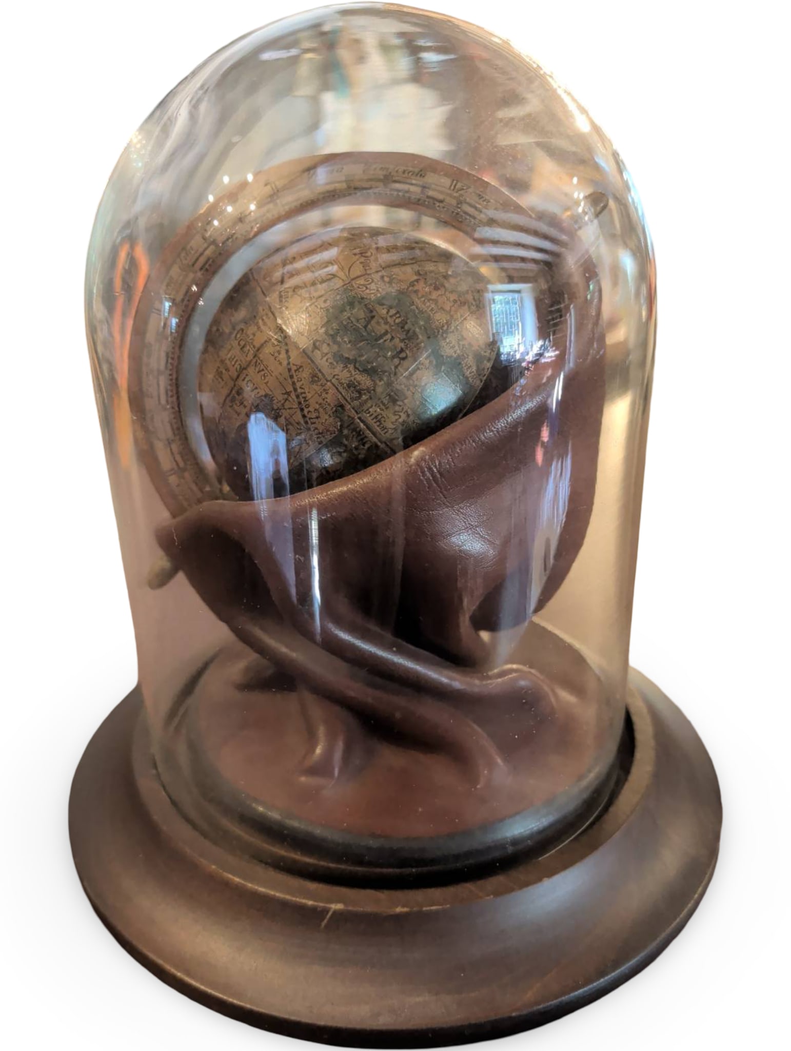 Vintage Black Amethyst Glass Footed Fruit Bowl or Centerpiece Tazza: A vintage black amethyst glass footed fruit bowl or tazza, measuring approximately 4 inches in height and 8.5 inches in diameter. Crafted from deeply tinted glass that appears black but reveals a dark