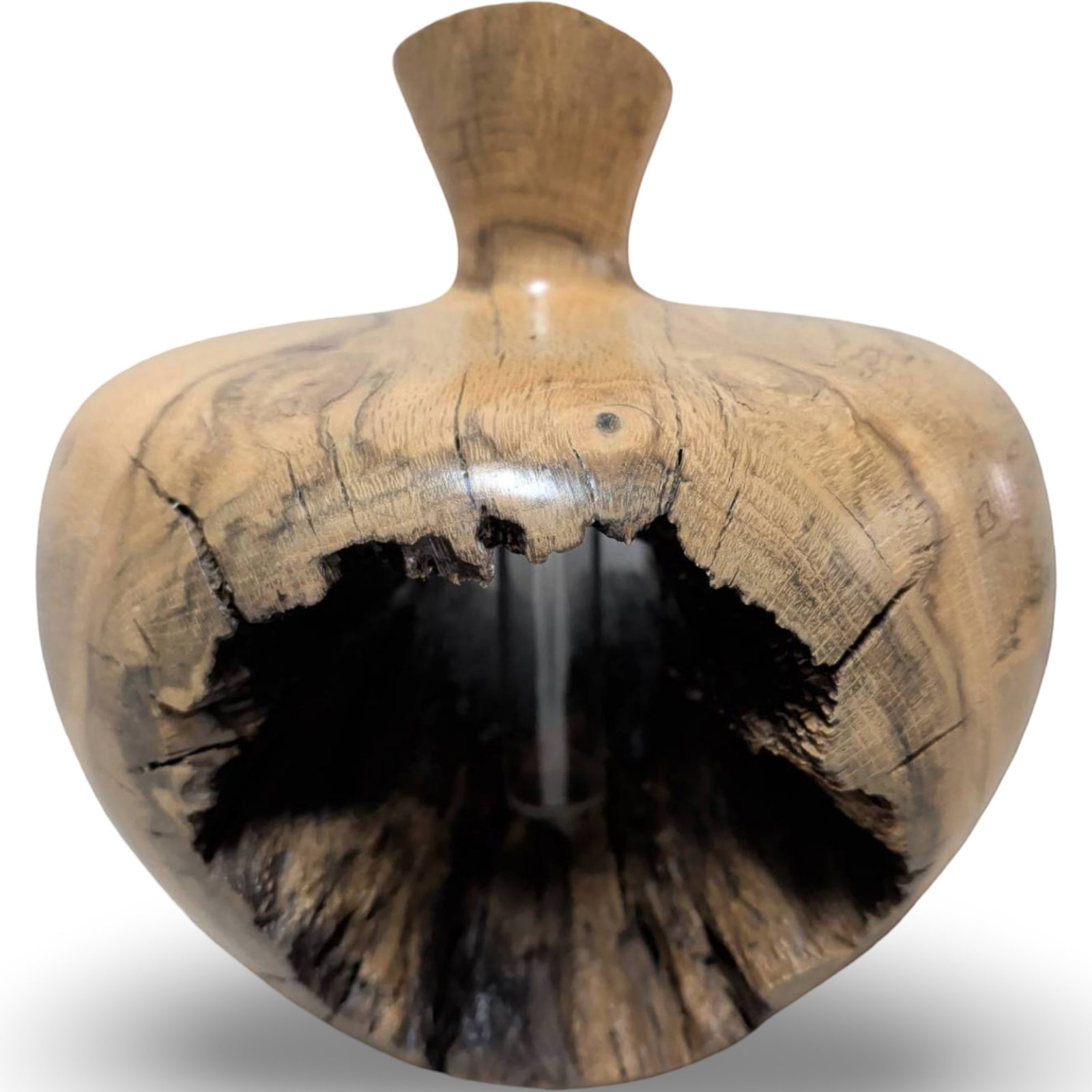 Black Glass Conical Bowl with Textured Starburst Pedestal Base: Black glass conical bowl measuring 3 3/4 in tall and 5 1/4 in diameter. The design features a textured or starburst-patterned pedestal base. Glass appears black but may reveal violet hues when held to