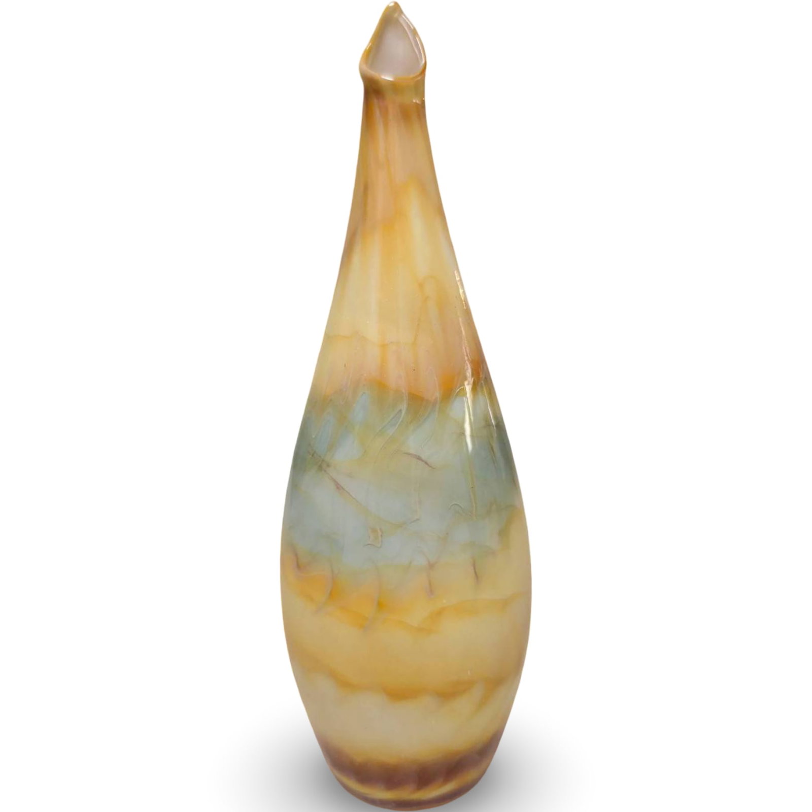 Hand-Blown Glass Vase with Multicolored Swirl Design (1 of 5)