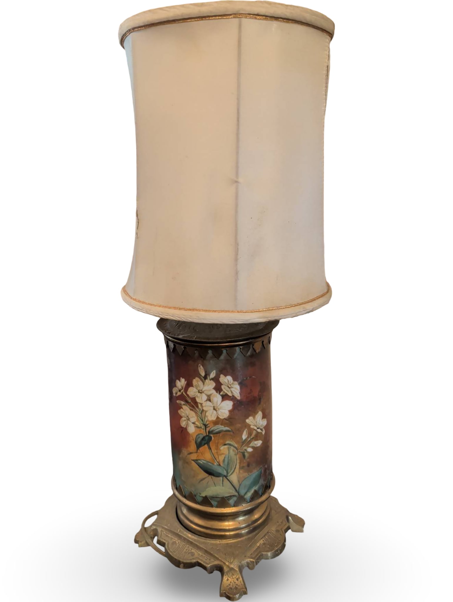 Vintage Woven Rattan Laundry Hamper with Hinged Arched Lid: Vintage laundry hamper constructed from woven natural rattan, wicker, and bamboo. Features an oval base with a flat back for wall placement. Hinged arched dome lid secured by metal hinges and a distin